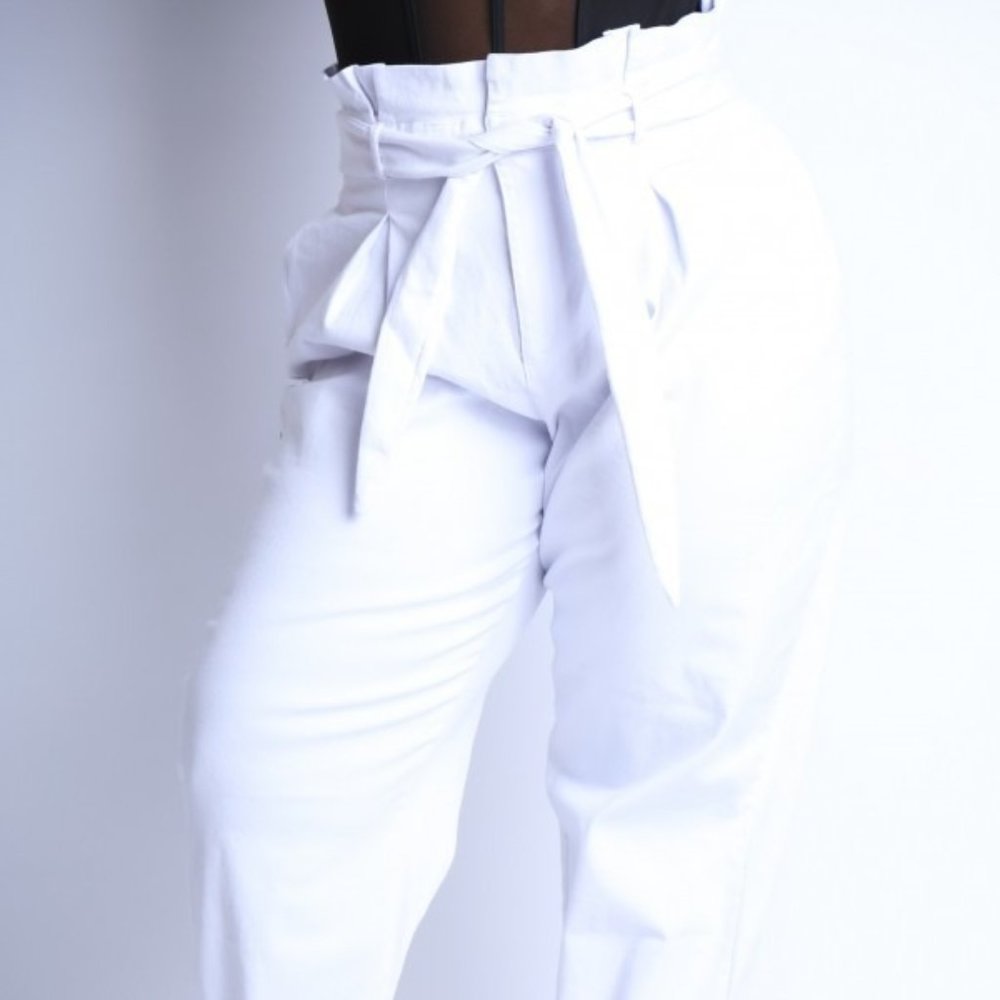 Paper Bag style Plus Size-White